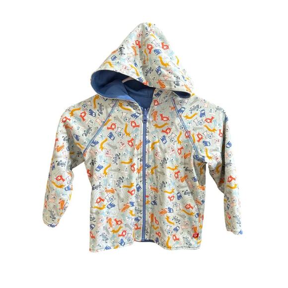 Zutano Unisex Reversible Blue/ Dogs Zip Up Jacket, EUC, Sz 4T (4C) - Picture 3 of 8